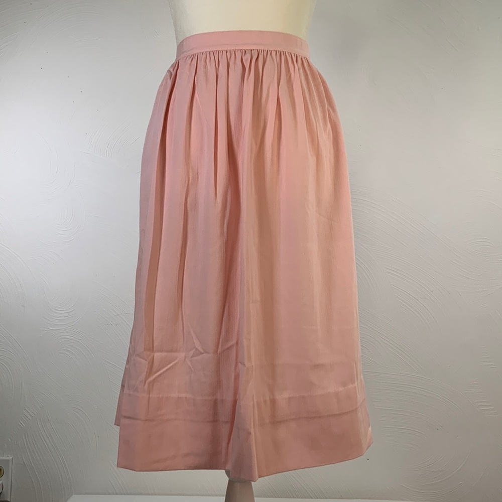 Vintage Pink Midi A-Line/Full Skirt w/ Pockets Made in USA
